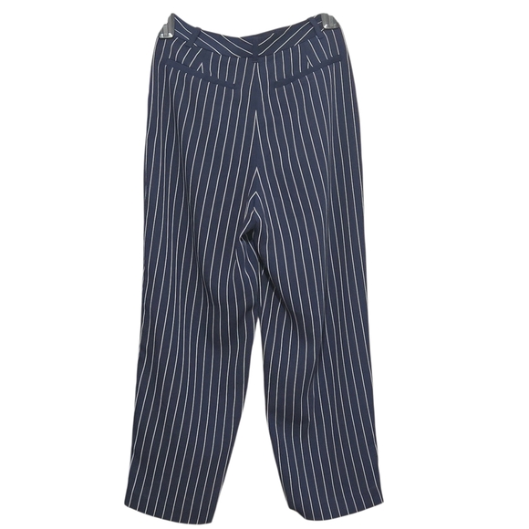 Aritzia Babaton Modesto Navy Pinstripe Ankle Trousers Pants Women Size  US 4 - Picture 9 of 12